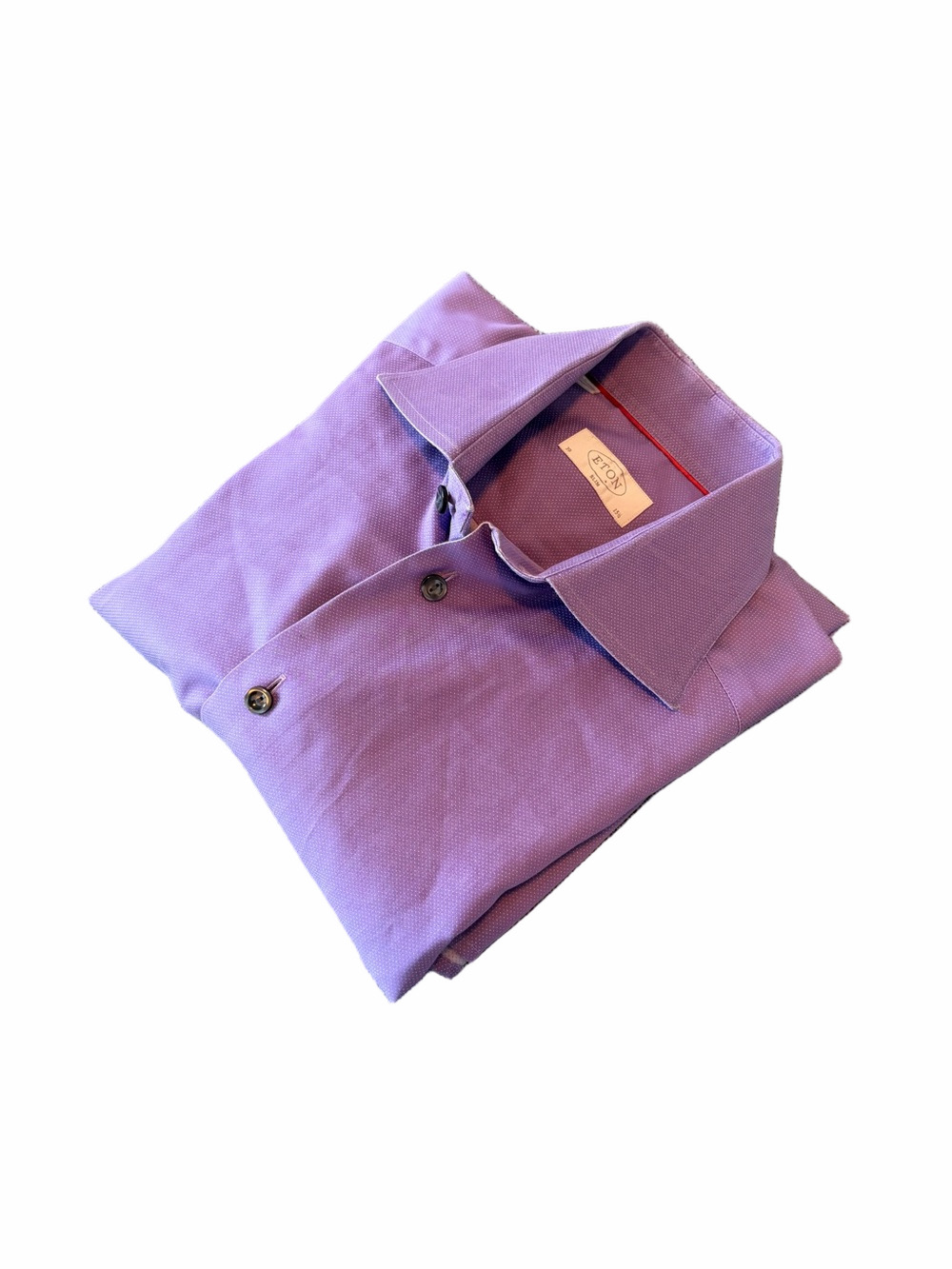 Eton Purple Pique Dress Shirt - Men's Neck 15 1/2
